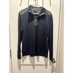 BANANA REPUBLIC Men's Luxury Touch 1/4 Zip Pullover Long Sleeve Size L Navy